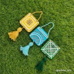 Mini Macrame Square Wall Hangings – Set of 3 with Tassels - view 1