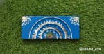 Mandala Mirror Key Holder – Royal Blue with Ivory Petals 12×6 - view 1