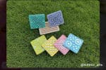 Multicolour Lippan Square Tea Coaster Set with Stand - view 1