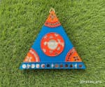 Triangle Mandala Key Holder – Blue & Orange Mirror Mosaic - view 1