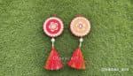 Rose Petal Mirror Car Hanging – Round in Red & Peach, Set of 2 - view 1