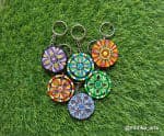 Mandala Round Keychain Set of 7 – Multicolour Dot Art - view 1
