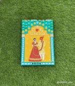 Jharokha Wedding Couple Frame – Yellow & Teal 12×14 - view 1