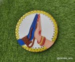 Shiv-Shakti Wall Plate – Cream with Sun-Dot Border - view 1